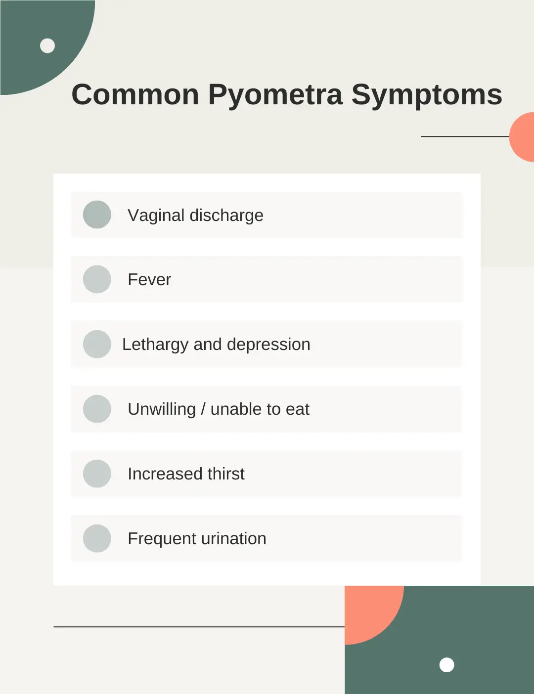 List Of Common Symptoms